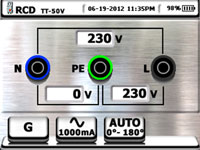 Ekran konfiguracji pomiaru RCD