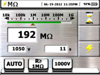 Ekran pomiaru rezystancji izolacji